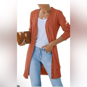 Women's Rust Cardigan Sweater